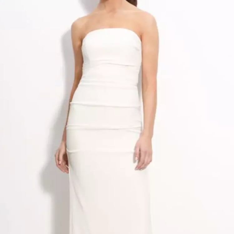 Nwt Nicole Miller Crepe De Chine Pin Tuck Wedding - Sz 8